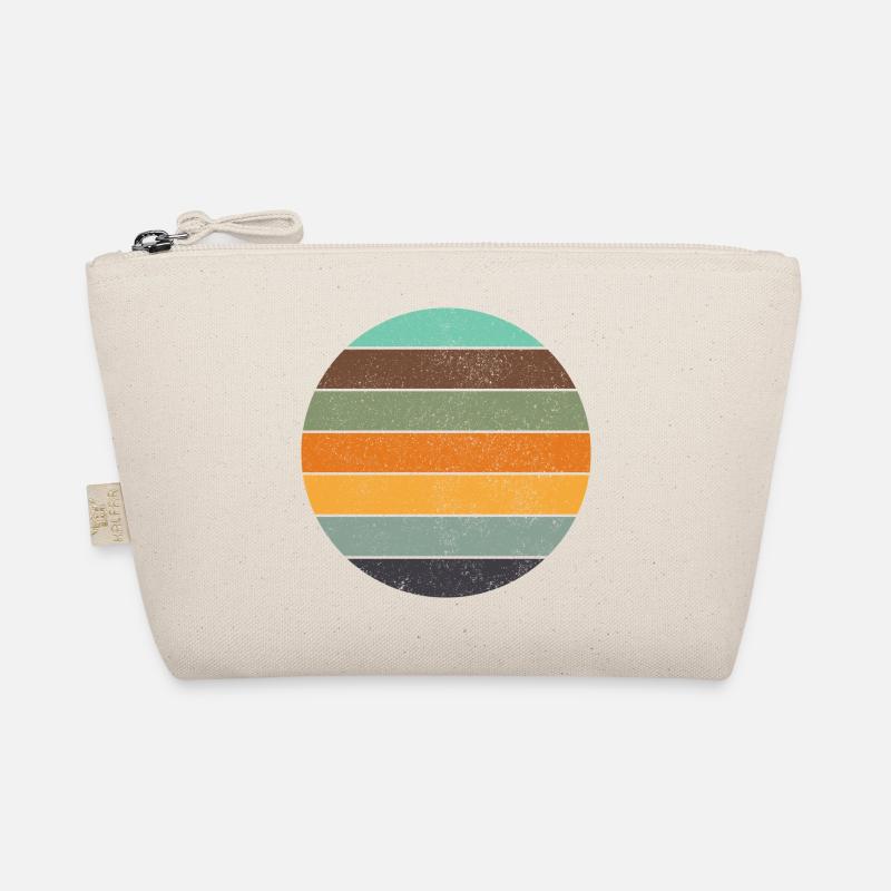 Retro rainbow sunset blue Organic Pouch