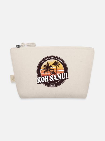 Koh Samui Design mit Palmen und Sonne / Geschenk - Bio-Täschchen - Natur