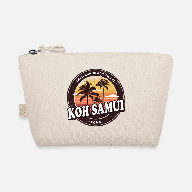 Koh Samui Design mit Palmen und Sonne / Geschenk - Bio-Täschchen - Natur