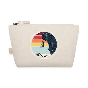 Retro Sunset Climb on Cliff - Organic Pouch - nature - Front