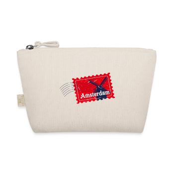 Amsterdam Netherlands Travel Souvenir Stamp Badge - Organic Pouch - nature - Front