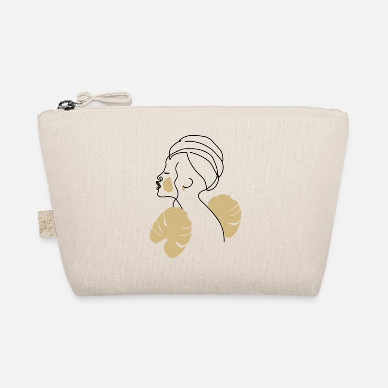Frau mit Turban Line Art - Bio-Täschchen - Natur