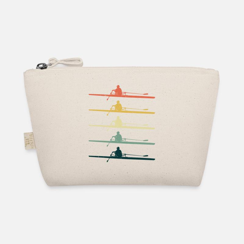 Crew Rowing Row Team Boat Oar Rower Retro - Organic Pouch - nature