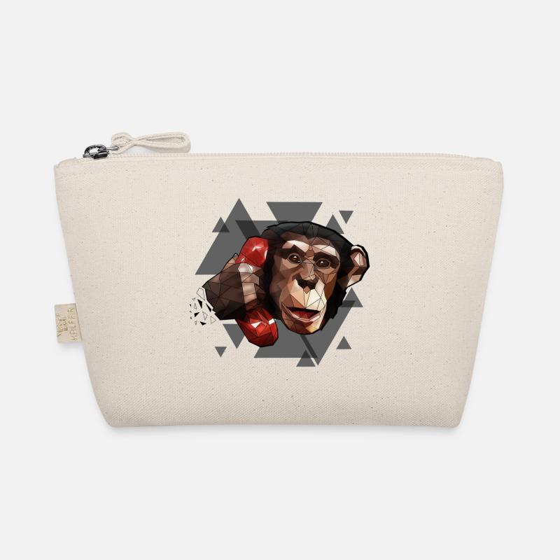 Monkey on the phone | Geometric design triangles Organic Pouch