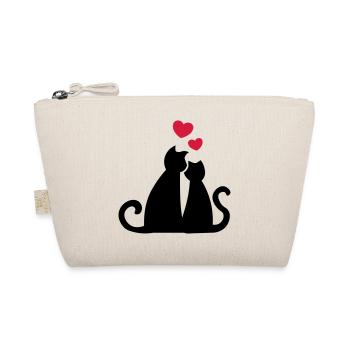 Cat love Katzenliebe Verliebte Katzen Geschenkidee - Bio-Täschchen - Natur - Vorne