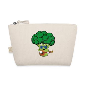 Broccoli Vegetable Funny with Sunglasses Guitar - Organic Pouch - nature - Front