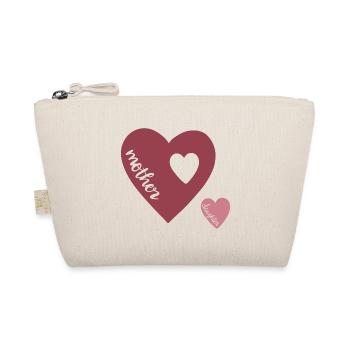 Cœur de Mère Double Cœur Amour Design - Trousse biologique - nature - Devant