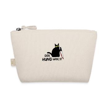 Katze mit Messer - Böse Katze - Der Hund wars - Bio-Täschchen - Natur - Vorne