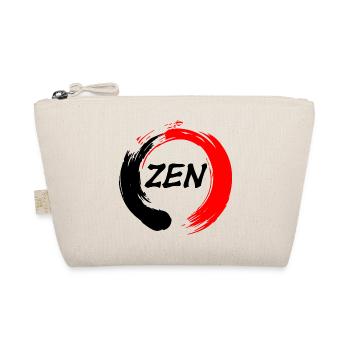 Zen écrit en enso zen cercle rouge et noir - Trousse biologique - nature - Devant