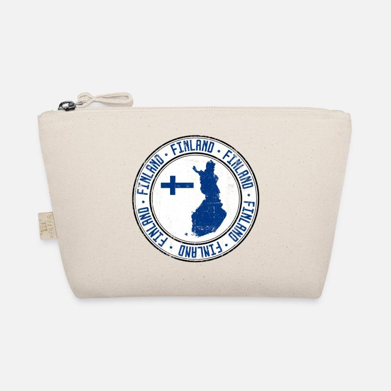 Finland Map Circular Crest with Flag Organic Pouch