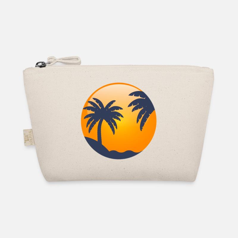 Sun behind palm trees Organic Pouch