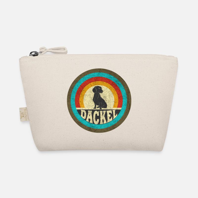 Dackel Vintage Design / Geschenkidee - Bio-Täschchen - Natur