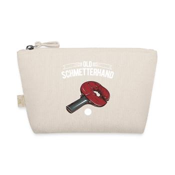 Old Schmetterhand Design für Tischtennisspieler - Bio-Täschchen - Natur - Vorne