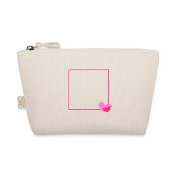 Heart Frame Ornament Line Customizable - Organic Pouch - nature - Front