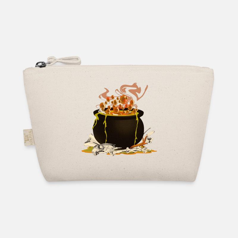 magic cauldron, creepy prints, witch design Organic Pouch