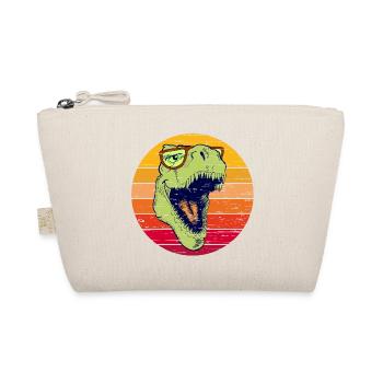 Funny T-Rex with glasses | Dino with glasses - Organic Pouch - nature - Front