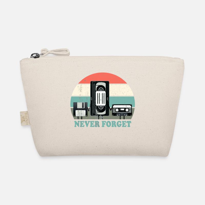 Never Forget-VHS, Kassette, Diskette Disc-Old School Bio-Täschchen