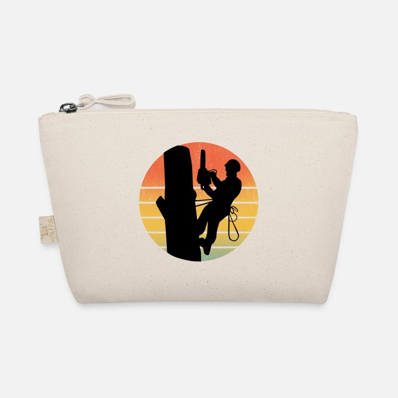 Arborist Baum Kletterer Klettern Vintage Retro - Bio-Täschchen - Natur