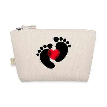 Coeur Enceinte Pieds bébé - Trousse biologique - nature - Devant