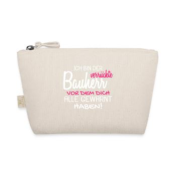 Bauherr Bauherren Baubeginn Hausbau Geschenk - Bio-Täschchen - Natur - Vorne