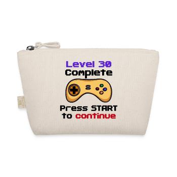 30s Birthday Gamer Controller 30 Years Old - Organic Pouch - nature - Front