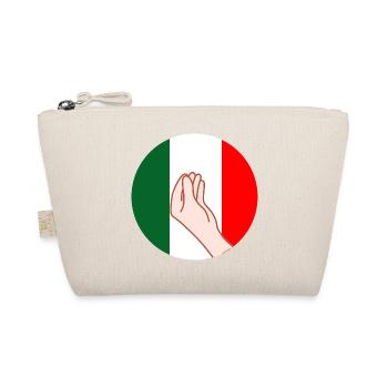 Funny Italian Humor Hand Gesture Pride Pizza - Organic Pouch - nature - Front