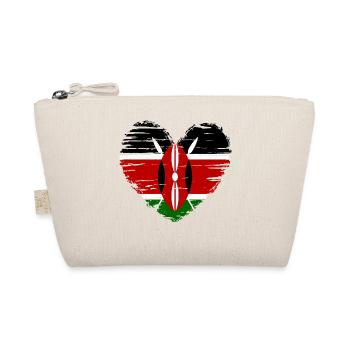 Kenia Herz Flagge Fahne Wappen - Bio-Täschchen - Natur - Vorne