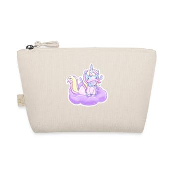 Cute Chubby Unicorn ~ Einhorn mit Lolli auf Wolke - Bio-Täschchen - Natur - Vorne