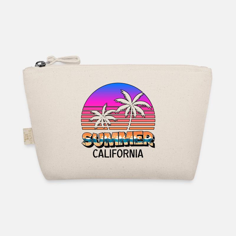 Sommer Sonne Palmen Strand Meer Summer California - Bio-Täschchen - Natur