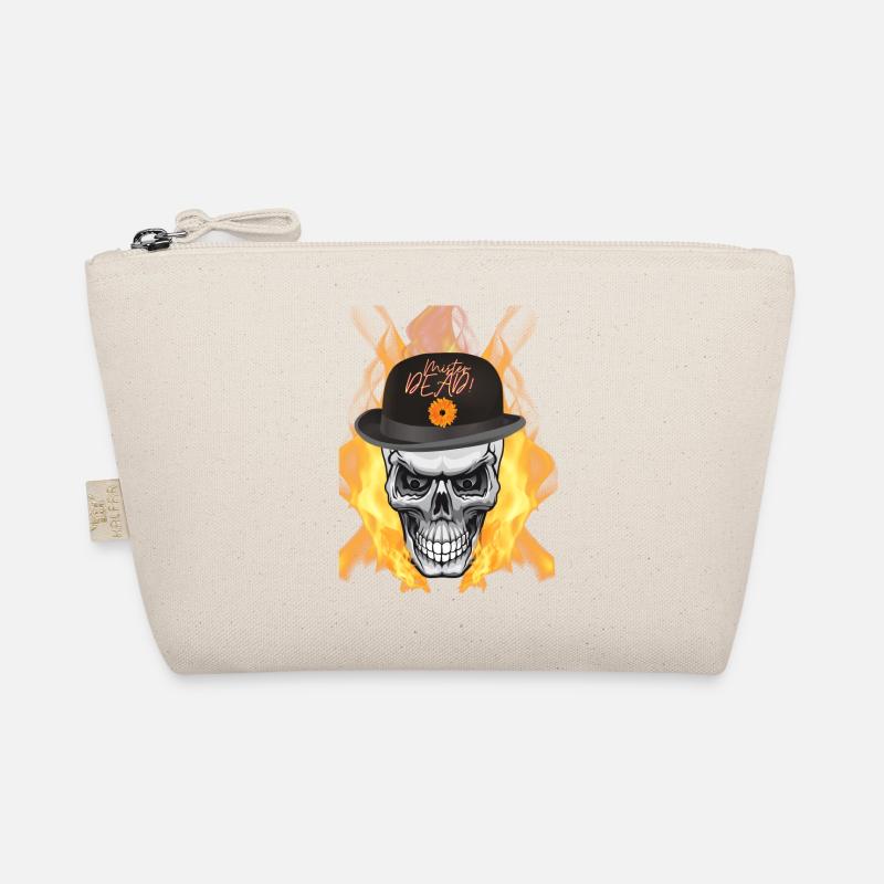 biker, skull, fire - Organic Pouch - nature