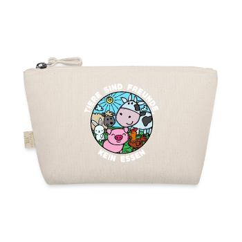 Schwein Kuh Vegan Statement Tierlieb - Bio-Täschchen - Natur - Vorne