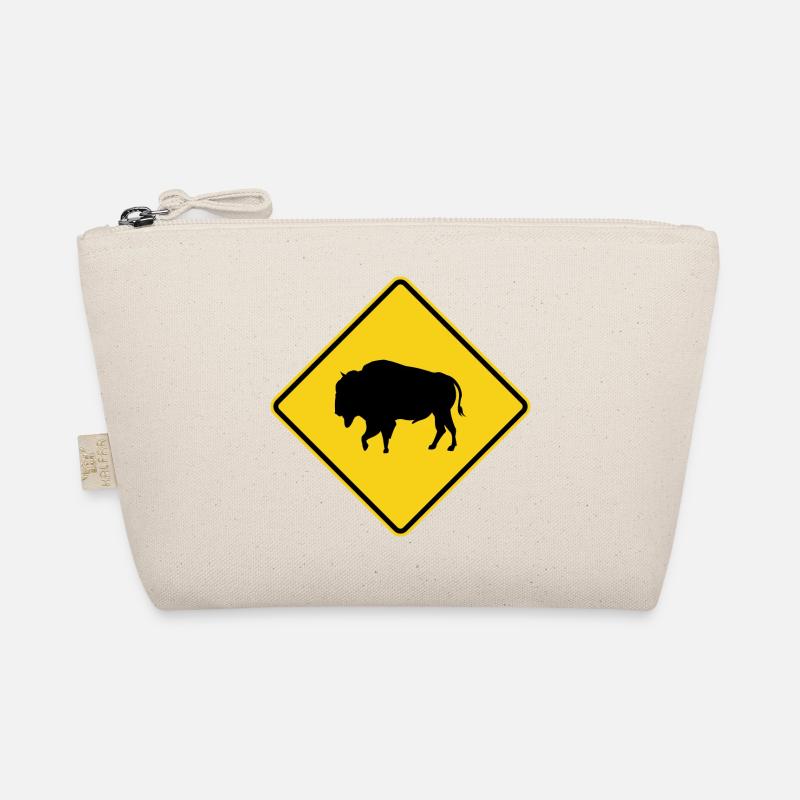 Bison Warning Sign Organic Pouch