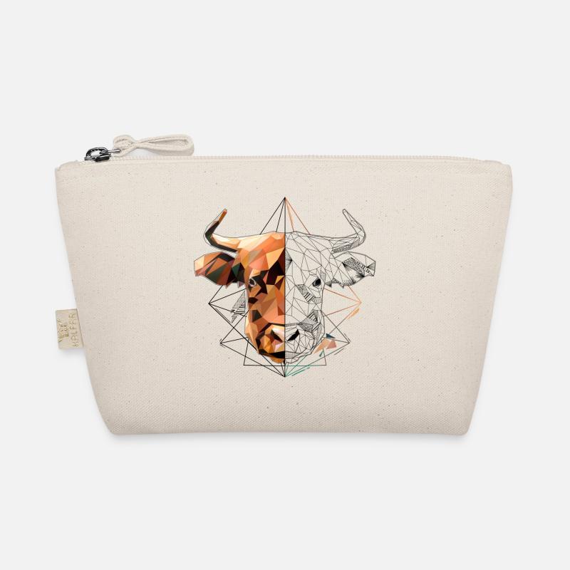 Low Poly Art Highland Beef Cool Polygon Tatouage Trousse biologique