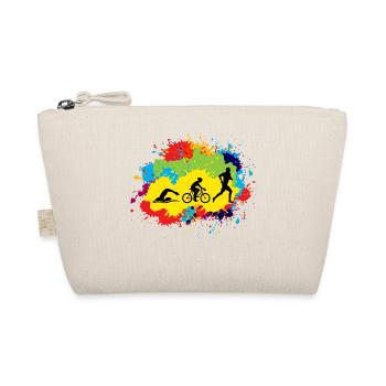 Swim Bike Run Triathlon Triathlete Watercolour - Organic Pouch - nature - Front