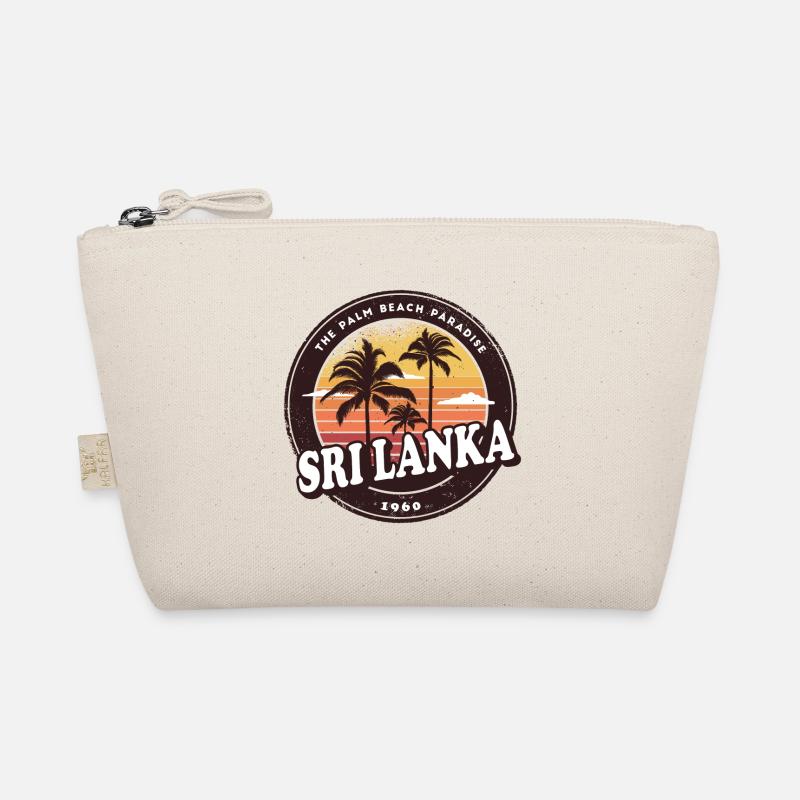 Sri Lanka Vintage Beach Design / Geschenkidee Bio-Täschchen