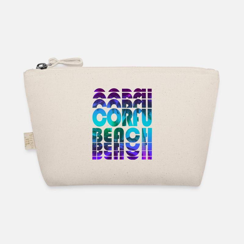Corfu Beach Palm Design / Greece Organic Pouch