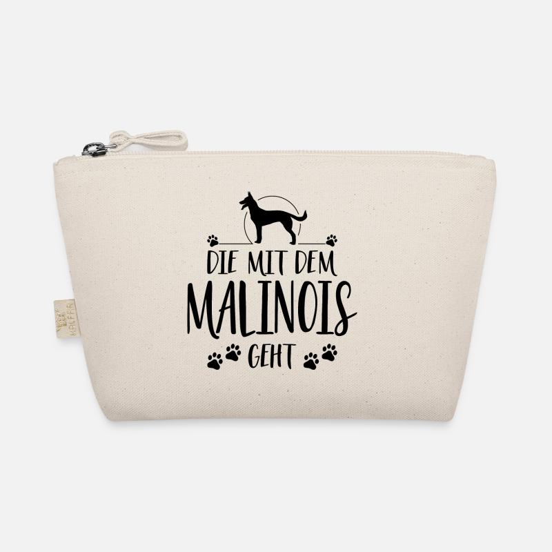 DIE MIT DEM MALINOIS GEHT Hunde Spruch Wilsigns - Bio-Täschchen - Natur