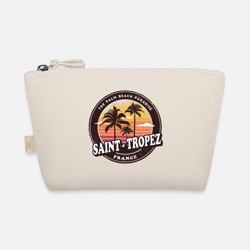 Saint-Tropez Frankreich Vintage Beach Design - Bio-Täschchen - Natur