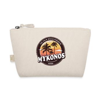 Mykonos Greece Vintage Beach Design - Organic Pouch - nature - Front