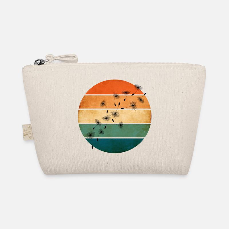 Retro sunset with dandelion Organic Pouch