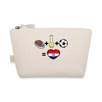 Flagge Fussball Herz Kroatien - Bio-Täschchen - Natur - Vorne