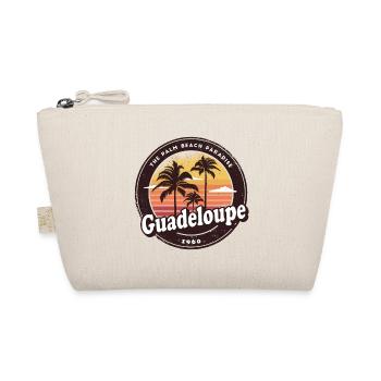Guadeloupe Vintage Beach Design / Gift Idea - Organic Pouch - nature - Front