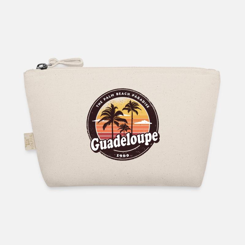 Guadeloupe Vintage Beach Design / Geschenkidee - Bio-Täschchen - Natur