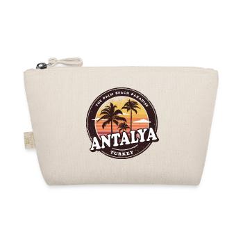 Antalya Turkey Vintage Beach Design / Gift Idea - Organic Pouch - nature - Front