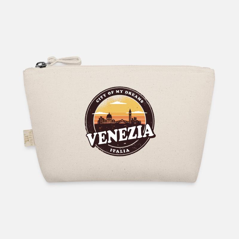 Venedig Vintage Skyline Design - Bio-Täschchen - Natur