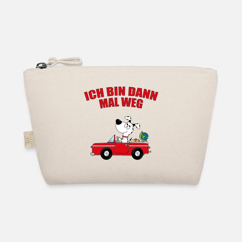 ICH BIN DANN MAL WEG - HUND - AUTO - REISE - TIER - Bio-Täschchen - Natur