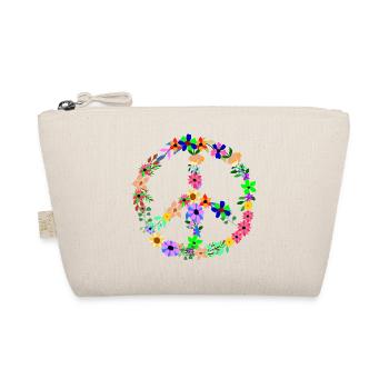 Peace Hippi Flower Power - Bio-Täschchen - Natur - Vorne