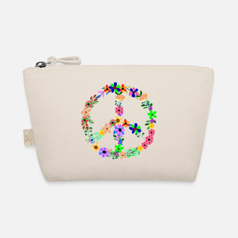 Peace Hippi Flower Power - Bio-Täschchen - Natur