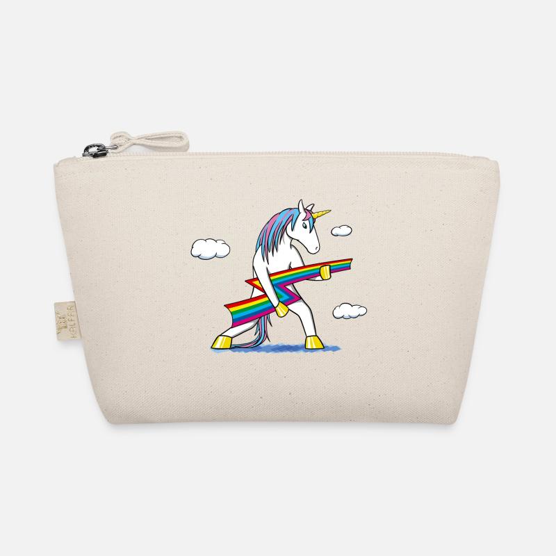 Rainbow Rock – Einhorn mit Regenbogenblitz - Bio-Täschchen - Natur