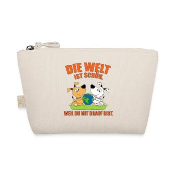 DIE WELT IST SCHÖN, WEIL DU MIT DRAUF BIST. HUNDE - Bio-Täschchen - Natur - Vorne